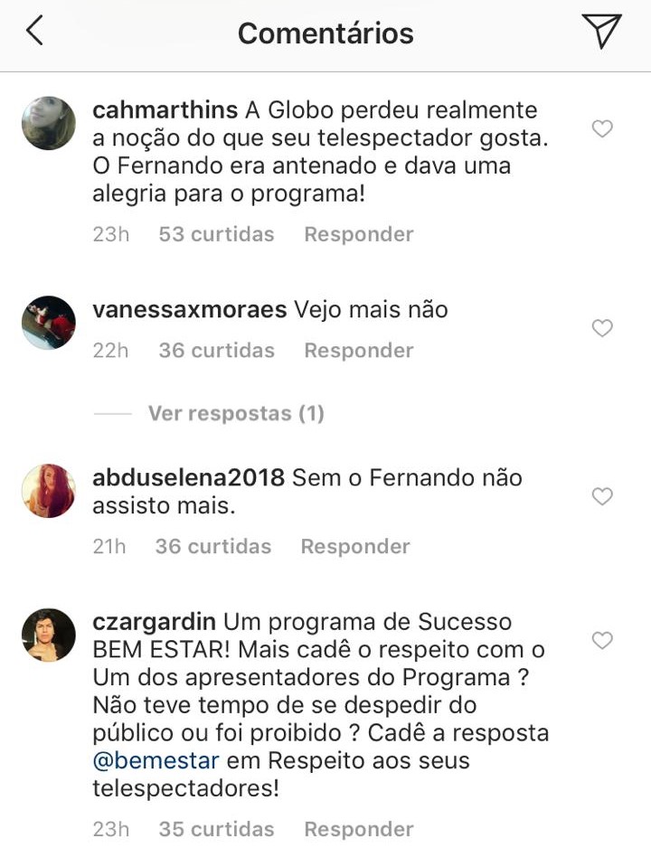 Protesto no Instagram no Bem Estar 1