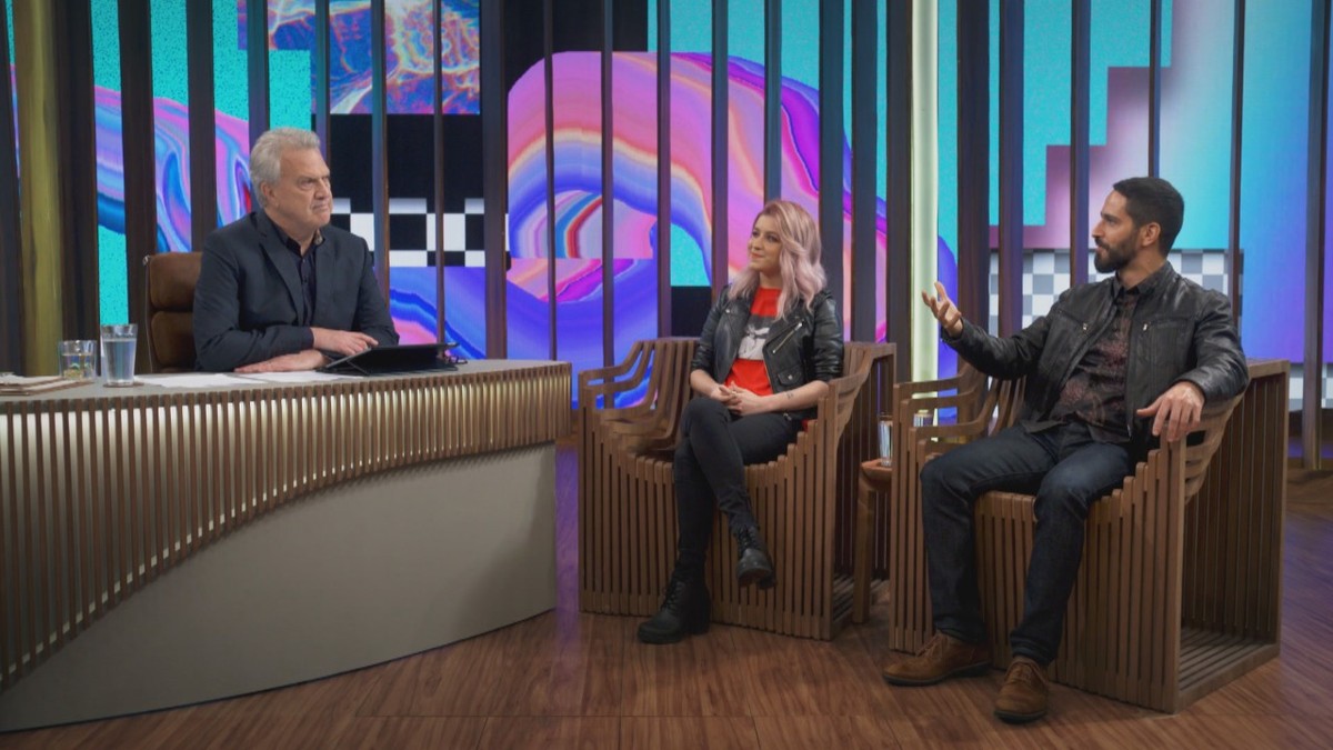 Ronaldo Lemos e Babi Dewet estiveram no Conversa com Bial (Divulgação / Globo)