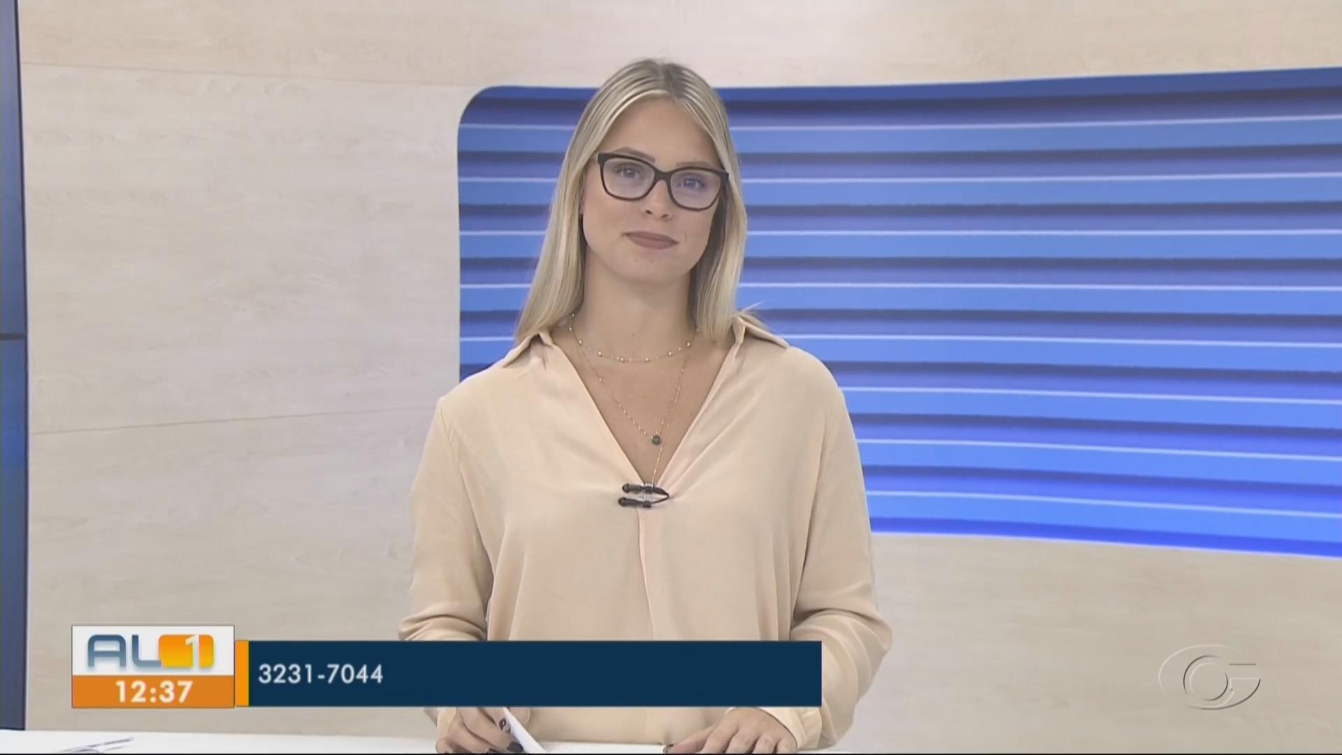 Sofia Sepreny no AL1: jornalista furou greve de jornalistas do Alagoas (Reprodução/TV Gazeta/Globo)