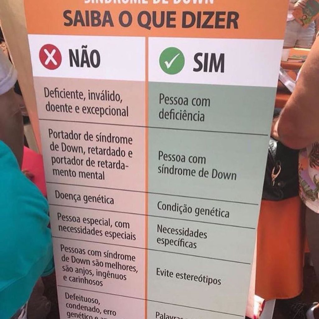 Instituto criou banner para concientizar sobre termos de síndrome de down (Reprodução/Instituto Mano Down)