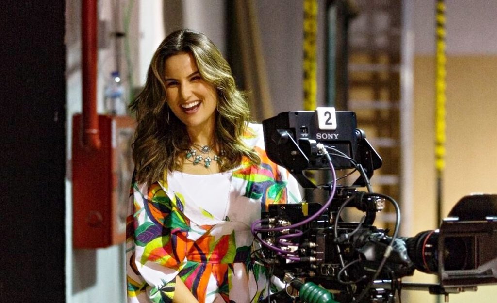 Úrsula Corona nos bastidores de Ouro Verde (Divulgação: TVI)
