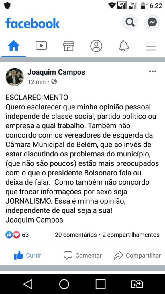 Apresentador da Band ofende jornalista da Folha (Reprodução)
