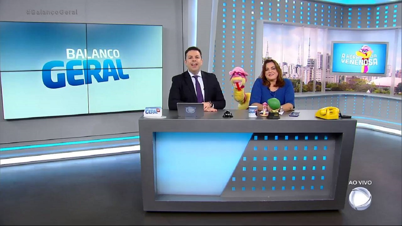 Matheus Furlan e Fabiola Reipert no comando da Hora da Venenosa