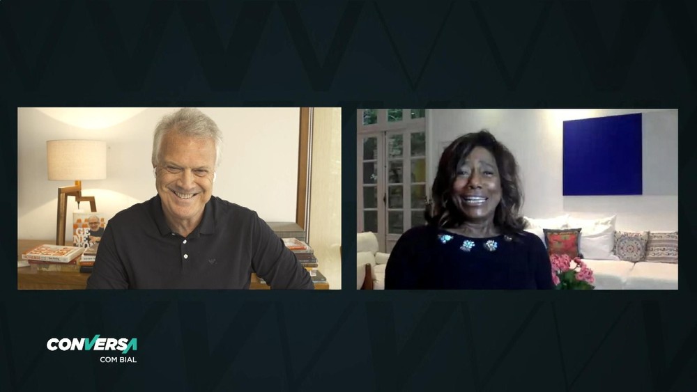 Pedro Bial e Glória Maria no Conversa com Bial (Divulgação / Gshow)