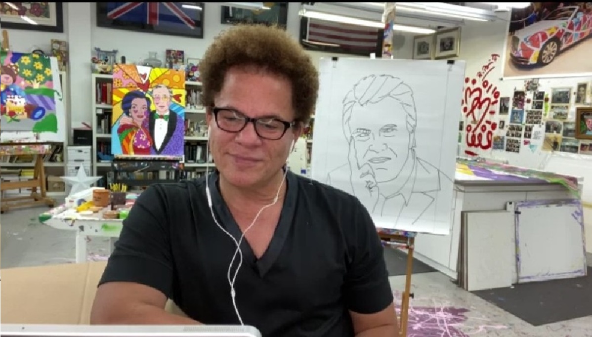 Romero Britto no Conversa com Bial (Reprodução / Globo)