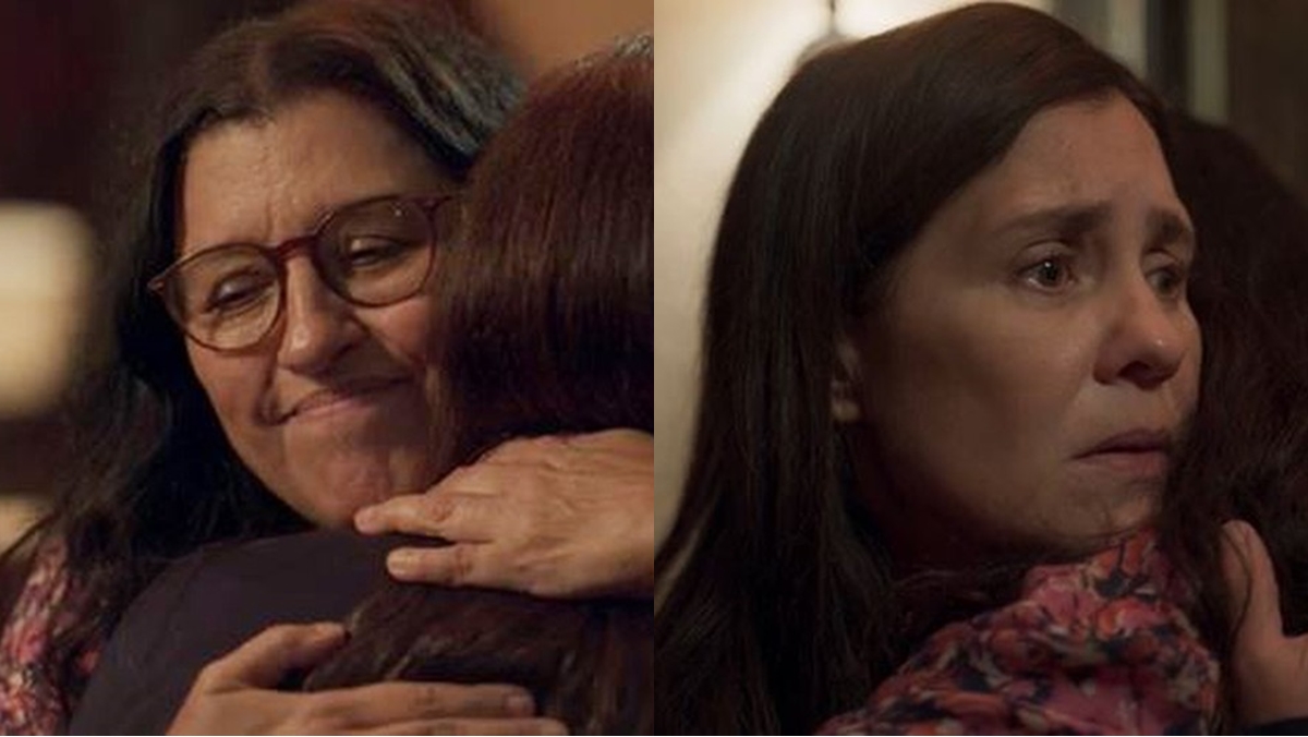 Lurdes (Regina Casé) e Thelma (Adriana Esteves) em Amor de Mãe (Reprodução: Globo)
