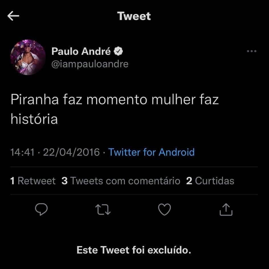 Print do Twitter de Paulo André