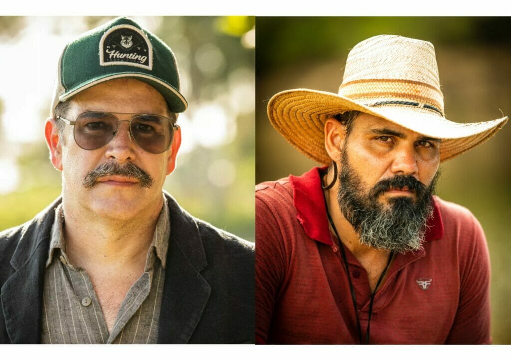 Tenório (Murilo Benício) e Alcides (Juliano Cazarré) em Pantanal