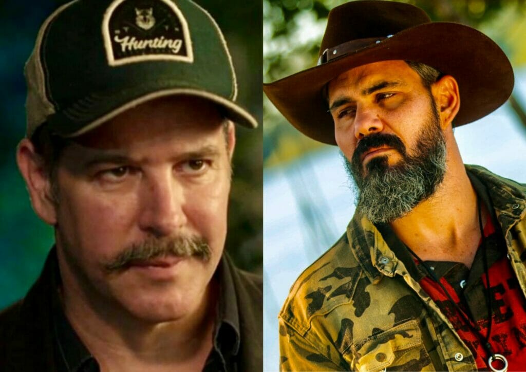 Tenório (Murilo Benício) e Alcides (Juliano Cazarré) em Pantanal