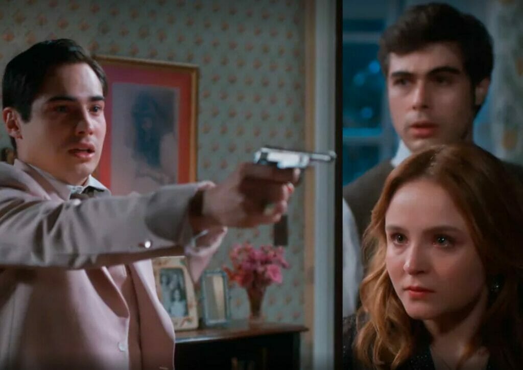 Joaquim (Danilo Mesquita), Isadora (Larissa Manoela) e Davi (Rafael Vitti) em Al&eacute;m da Ilus&atilde;o