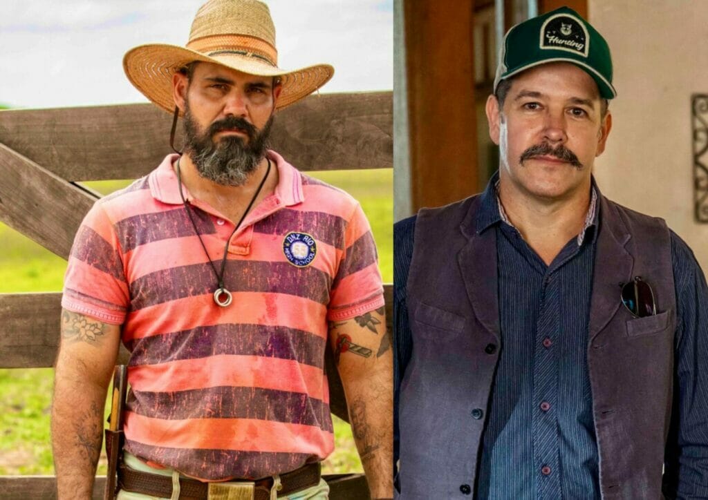 Tenório (Murilo Benício) e Alcides (Juliano Cazarré) em Pantanal