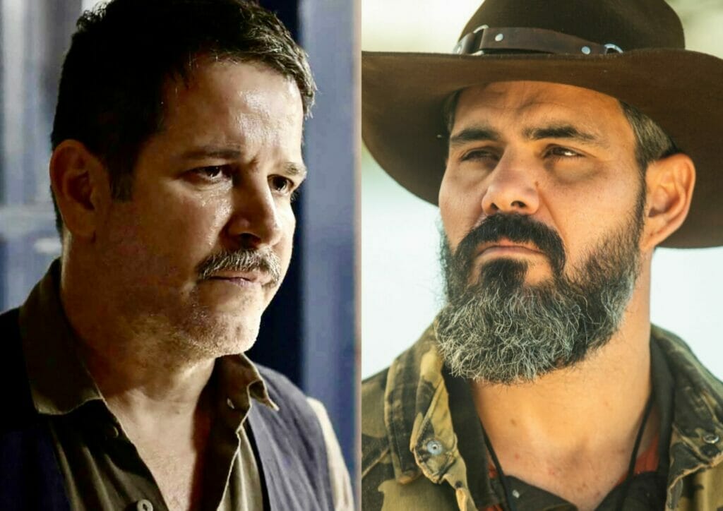 Tenório (Murilo Benício) e Alcides (Juliano Cazarré) em Pantanal