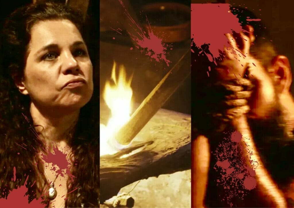Maria Bruaca (Isabel Teixeira) e Alcides (Juliano Cazarré) em Pantanal