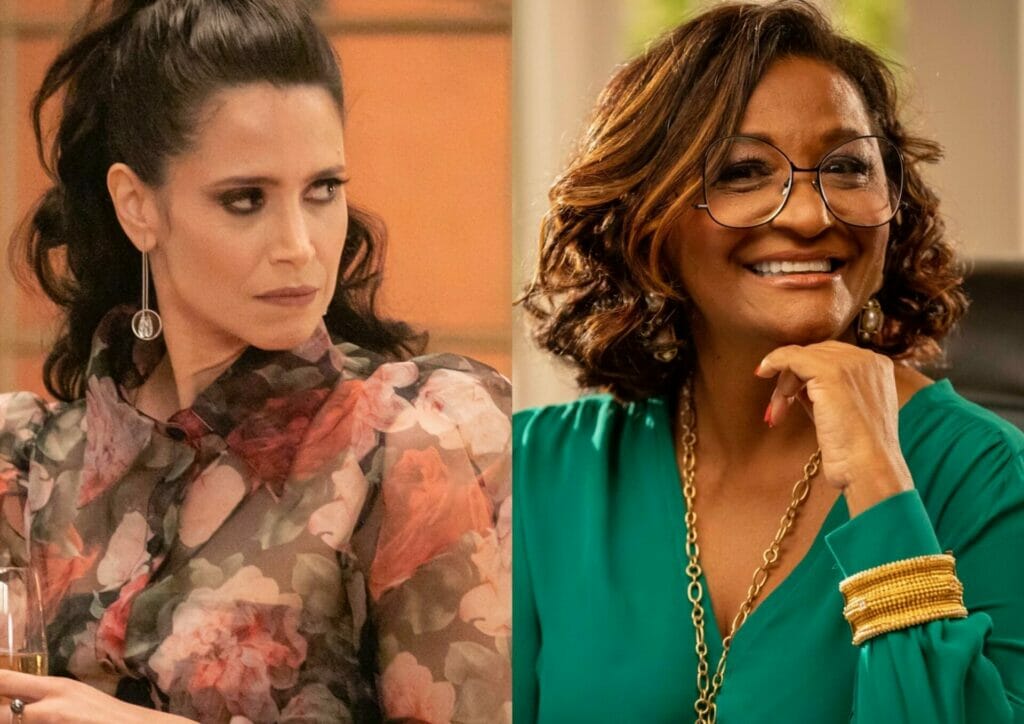 Martha (Cl&aacute;udia Di Moura) e Regina (Mel Lisboa) em Cara e Coragem