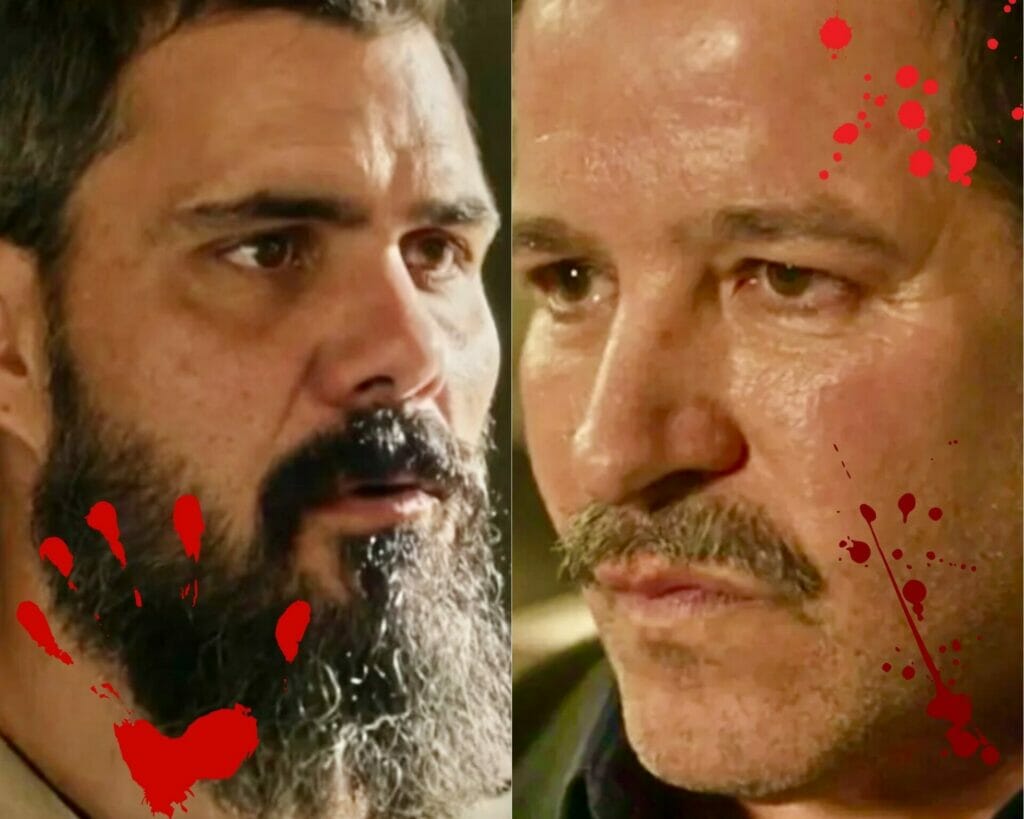 Alcides (Juliano Cazarré) e Tenório (Murilo Benício) em Pantanal