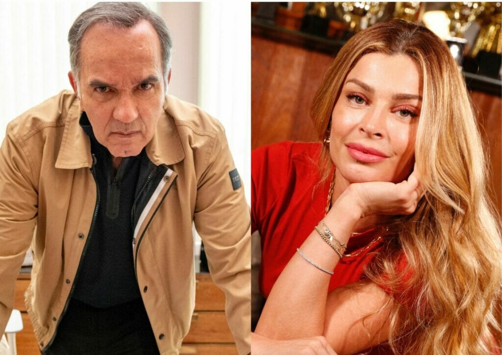 Guerra (Humberto Martins) e Débora (Grazi Massafera) na novela Travessia