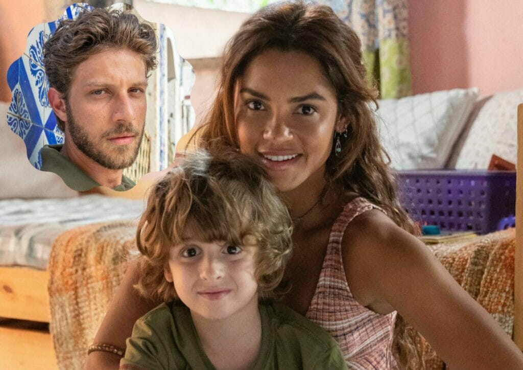 Ari (Chay Suede) e Brisa (Lucy Alves) e Tonho (Vicente Alvite) em Travessia