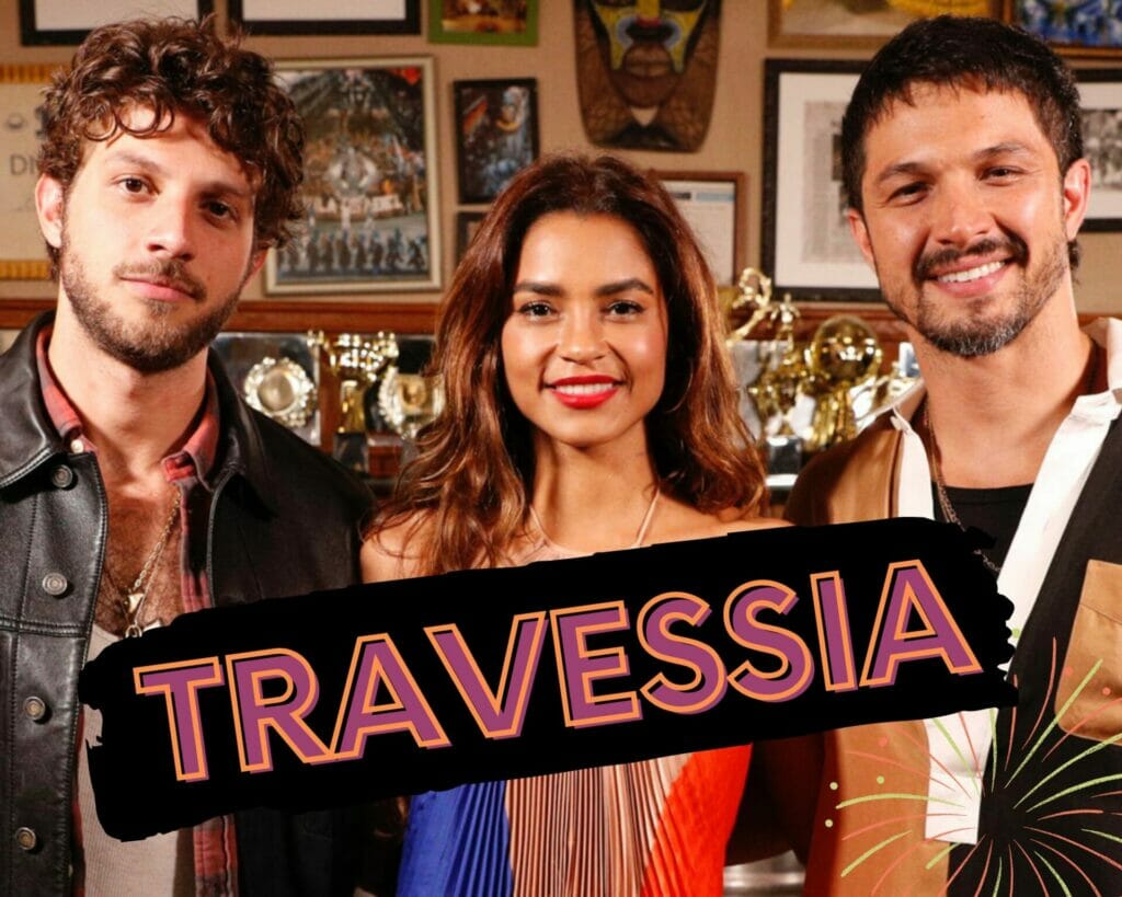 Chay Suede, Lucy Alves e Romulo Estrela