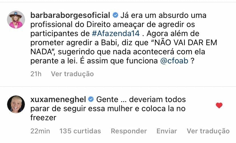 Xuxa Meneghel no Instagram