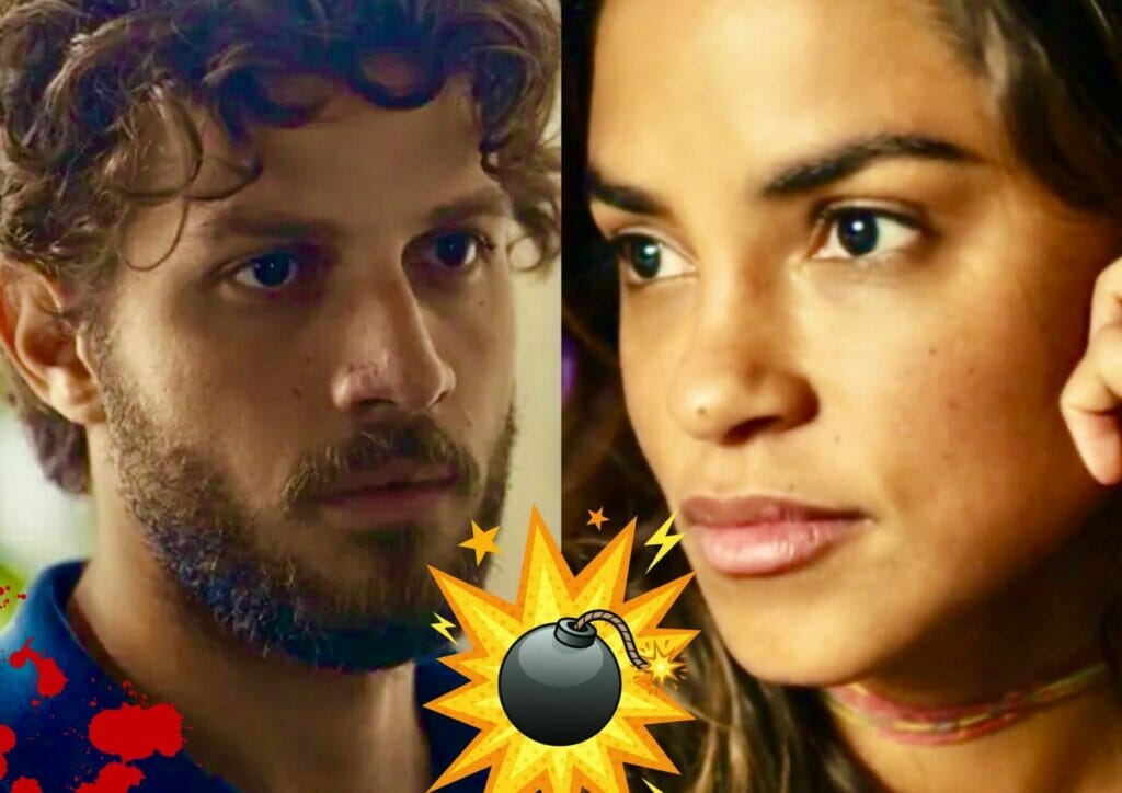 Ari (Chay Suede) e Brisa (Lucy Alves) em Travessia