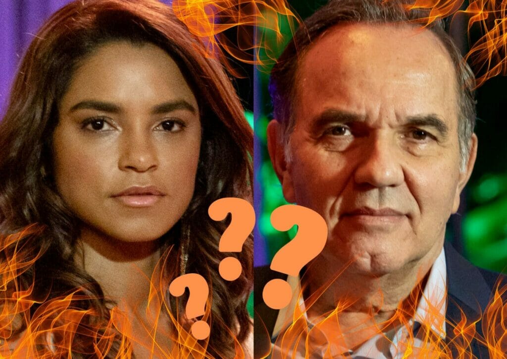Brisa (Lucy Alves) e Guerra (Humberto Martins) em Travessia