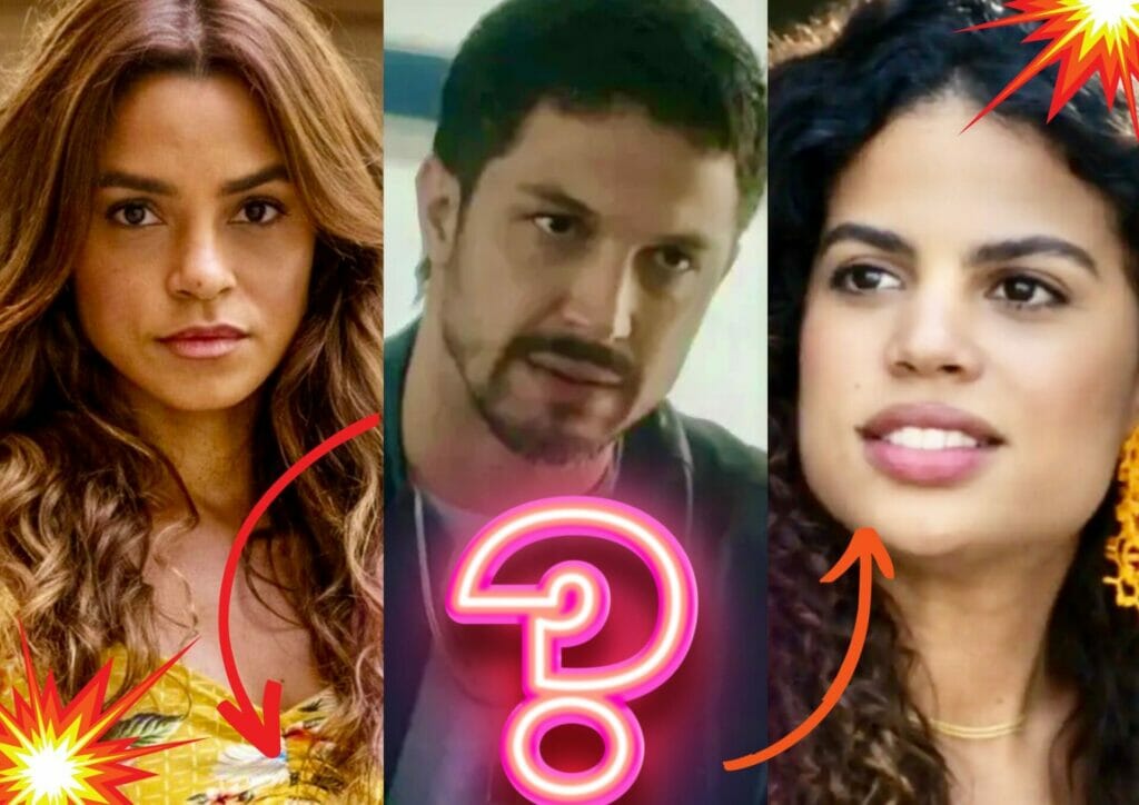 Brisa (Lucy Alves), Oto (Romulo Estrela) e Bia (Clara Buarque) em Travessia