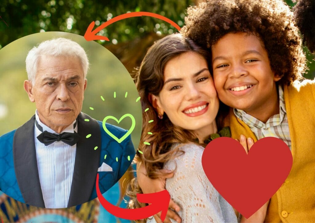 Leonel (Paulo Gorgulho), Marcelino (Levi Asaf) e Marê (Camila Queiroz) em Amor Perfeito