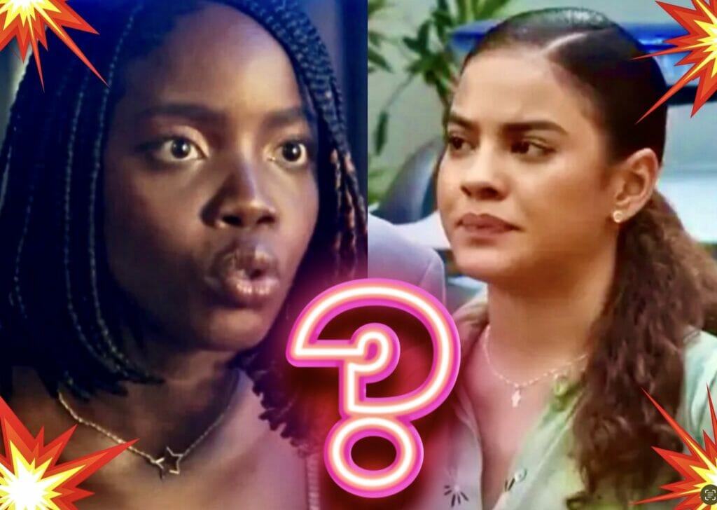 Kate (Clara Moneke) e Jenifer (Bella Campos) de Vai na Fé