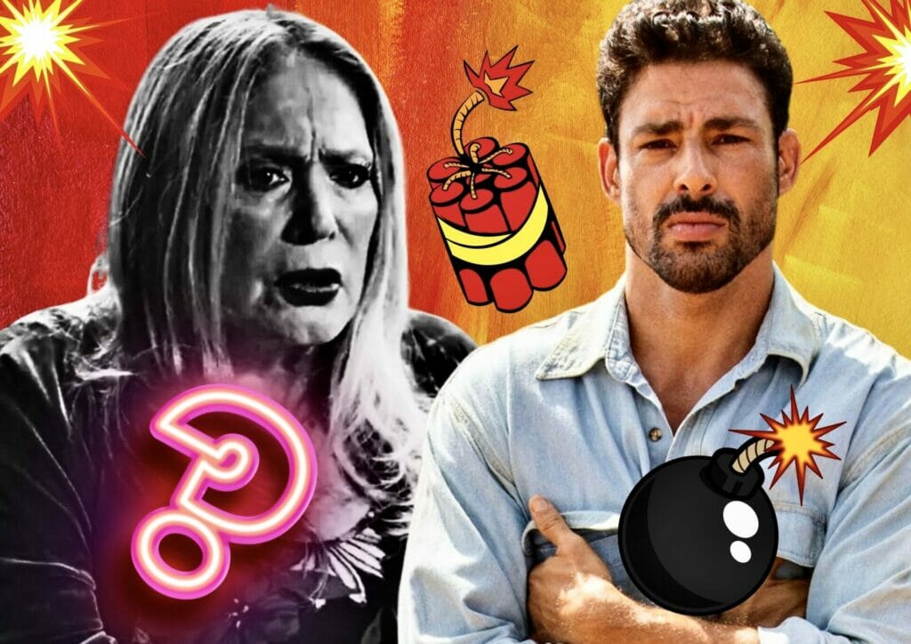 Cândida (Susana Vieira) e Caio (Cauã Reymond) em Terra e Vermelha