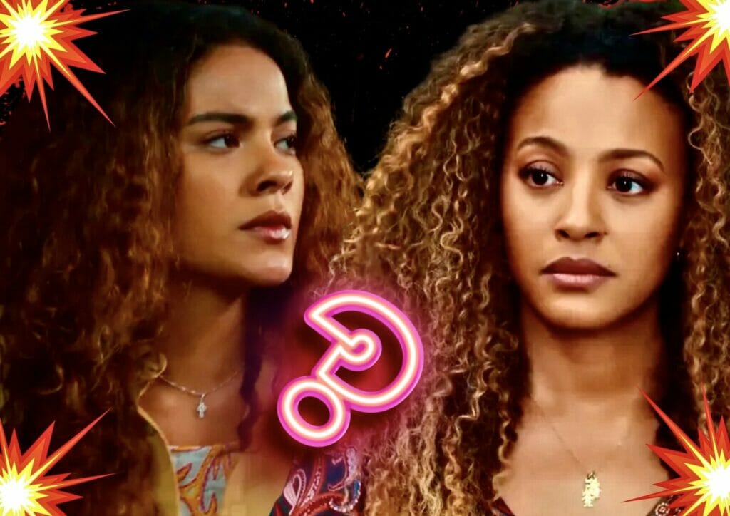 Jenifer (Bella Campos) e Sol (Sheron Menezzes) em Vai na Fé