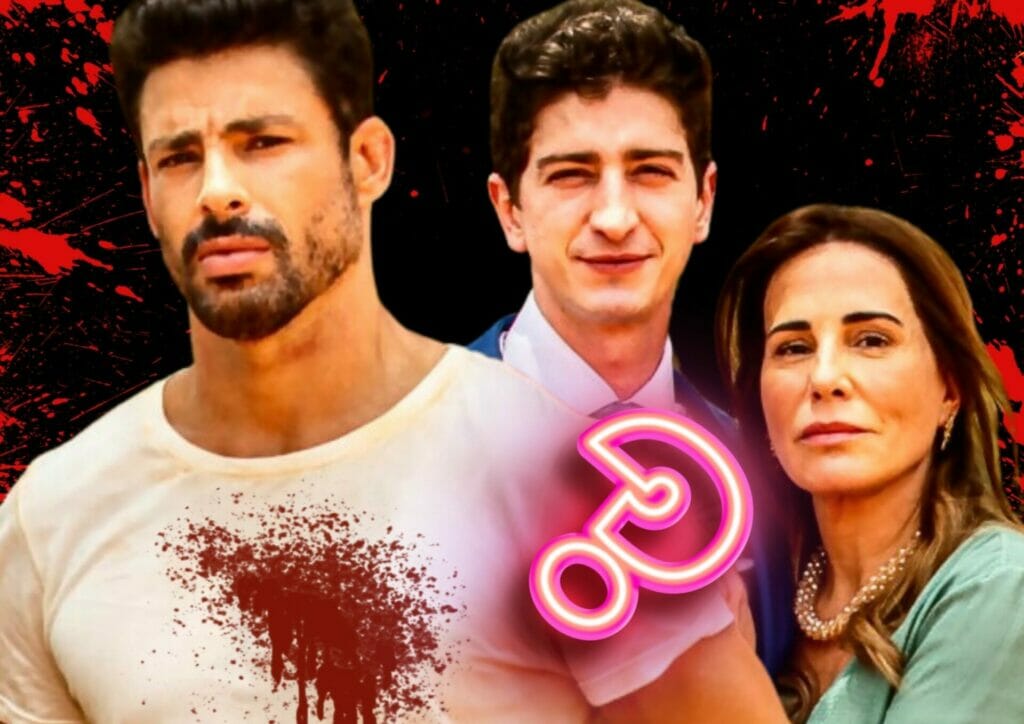 Daniel (Johnny Massaro), Irene (Gloria Pires) e Caio (Cau&atilde; Reymond) em Terra e Paix&atilde;o