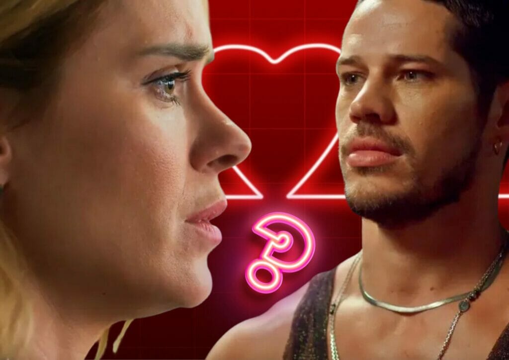 Lui (José Loreto) e Lumiar (Carolina Dieckmann) em Vai na Fé