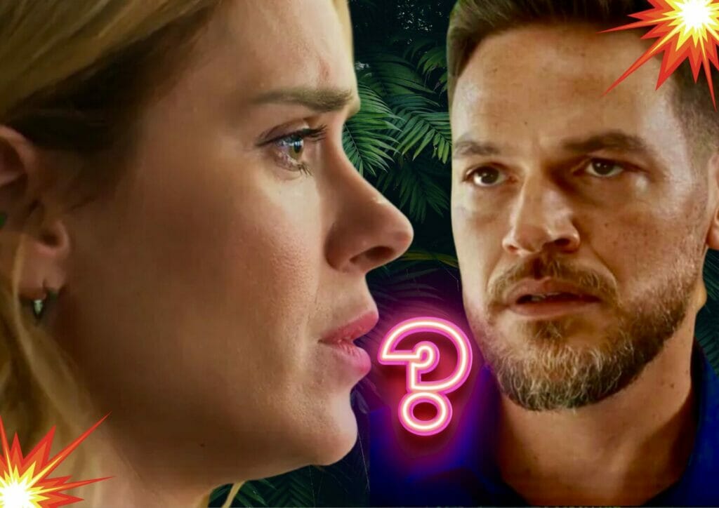 Theo (Emílio Dantas) e Lumiar (Carolina Dieckmann) em Vai na Fé
