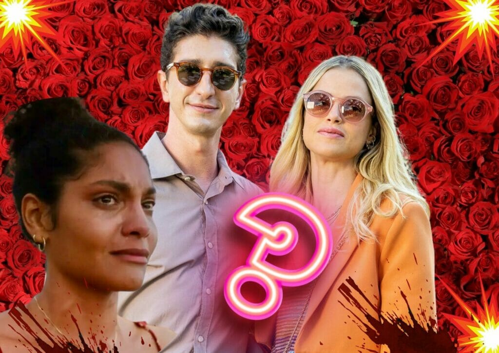 Graça (Agatha Moreira), Daniel (Johnny Massaro) e Aline (Barbara Reis) em Terra e Paixão