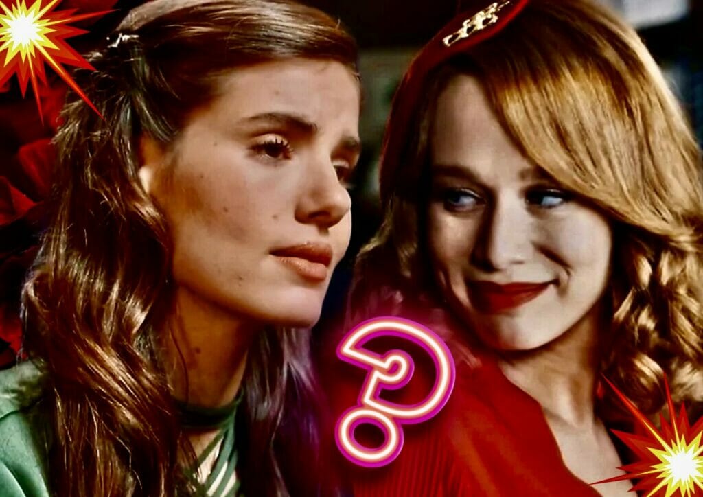 Marê (Camila Queiroz) e Gilda (Mariana Ximenes) de Amor Perfeito