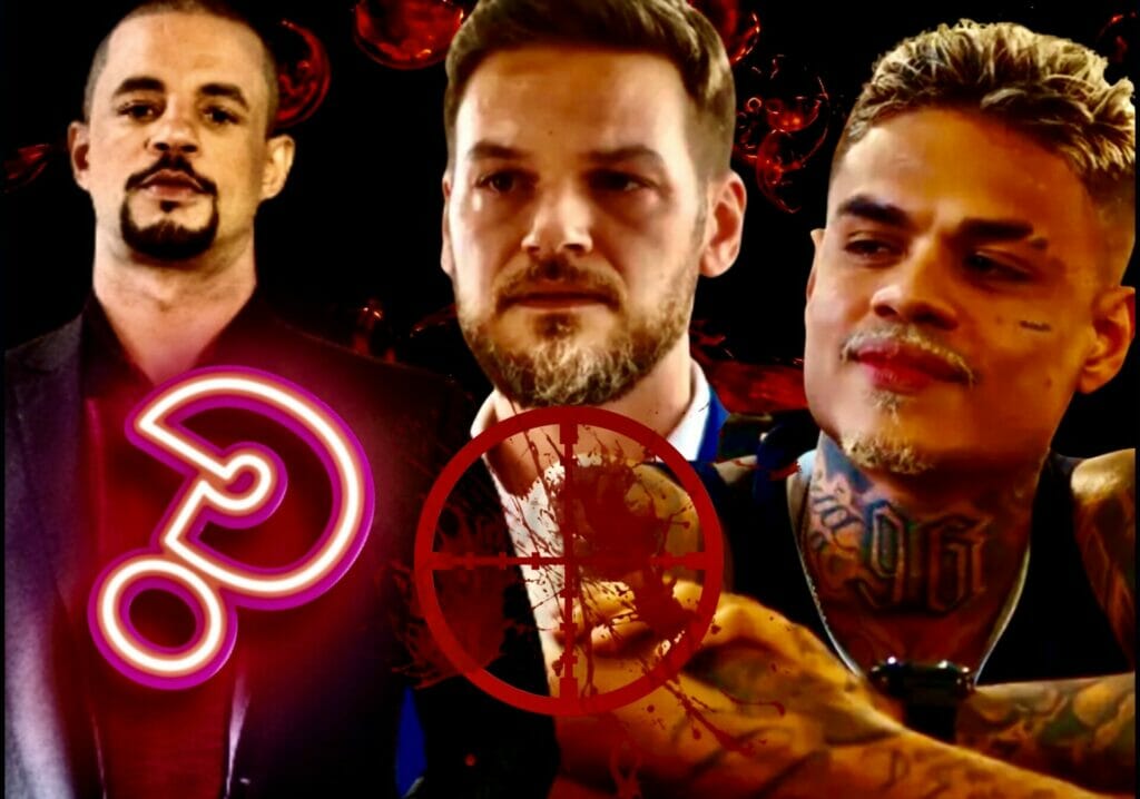 Orfeu (Jonathan Haagensen), Hugo (MC Cabelinho) e Theo (Emílio Dantas) em Vai na Fé