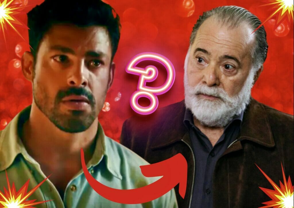 Antônio (Tony Ramos) e Caio (Cauã Reymond) em Terra e Paixão