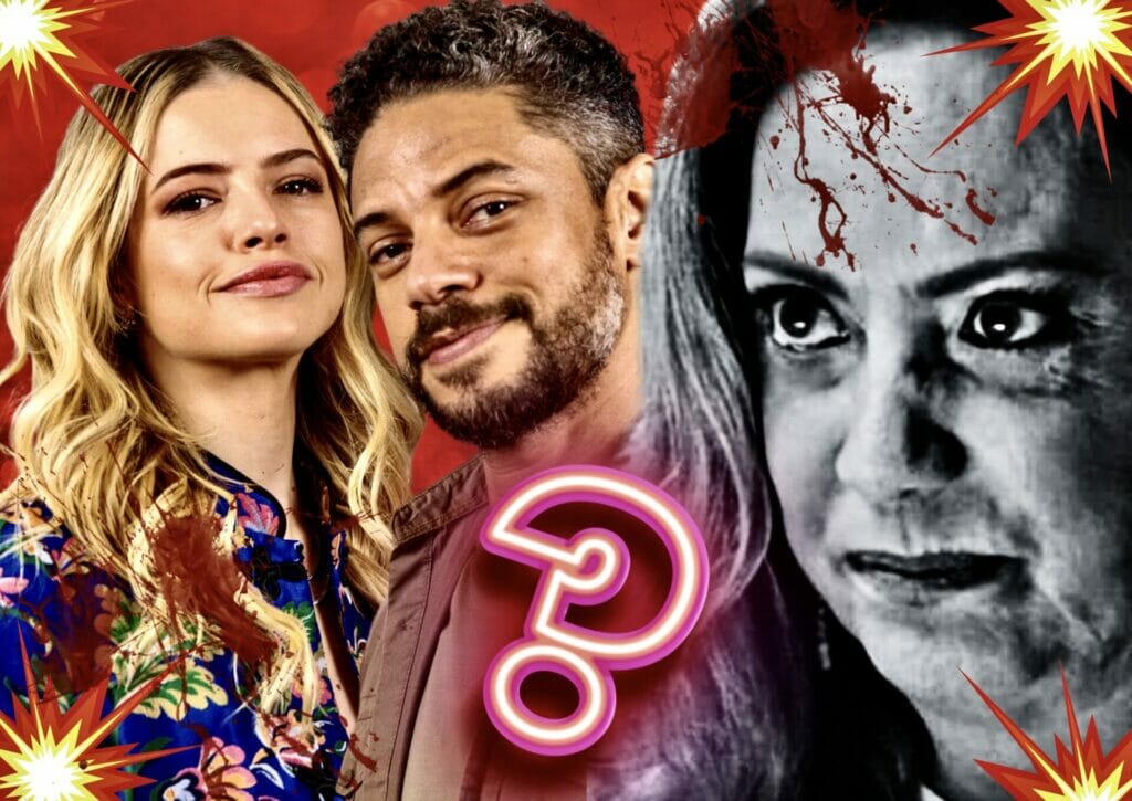 Agatha (Eliane Giardini), Jonatas (Paulo Lessa) e Graça (Agatha Moreira) de Terra e Paixão