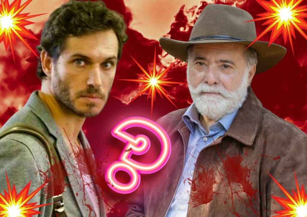 Antônio (Tony Ramos) e Vinícius (Paulo Rocha) em Terra e Paixão