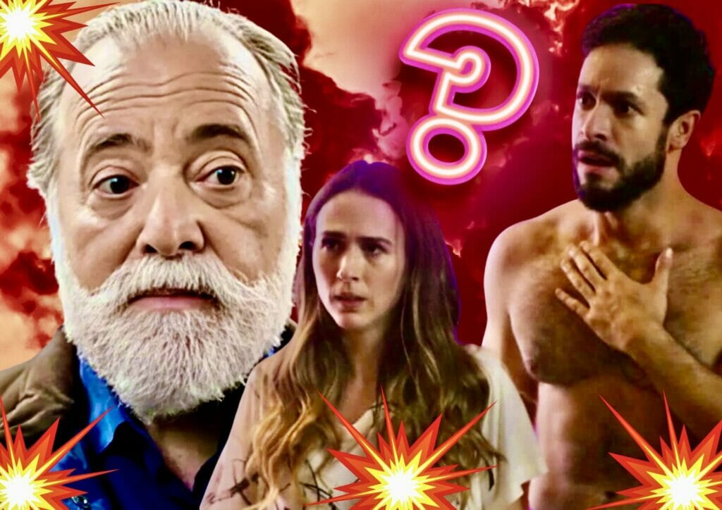 Anely (Tatá Werneck), Antônio (Tony Ramos) e Luigi (Rainer Cadete) de Terra e Paixão