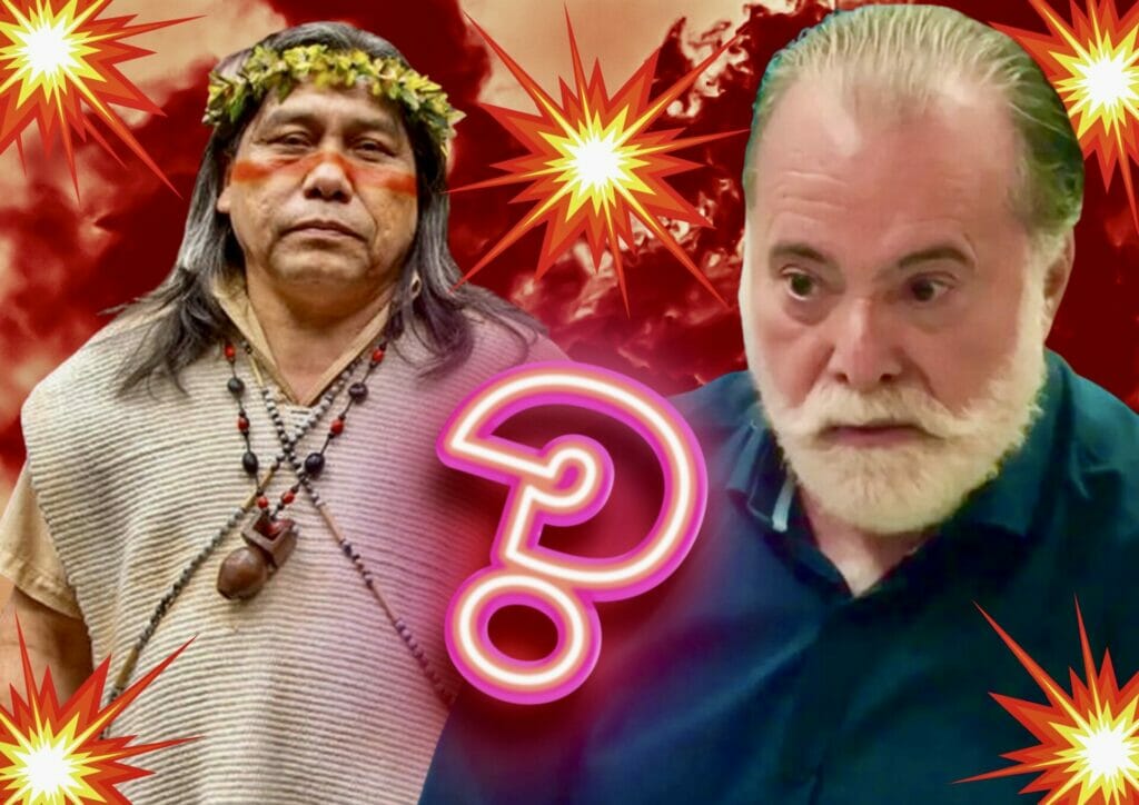 Antônio (Tony Ramos), Jurecê (Daniel Munduruku) em Terra e Paixão