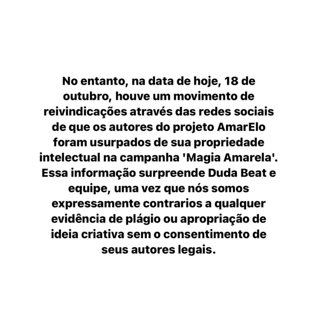 Nota de Duda Beat sobre a acusação de plágio de AmarElo