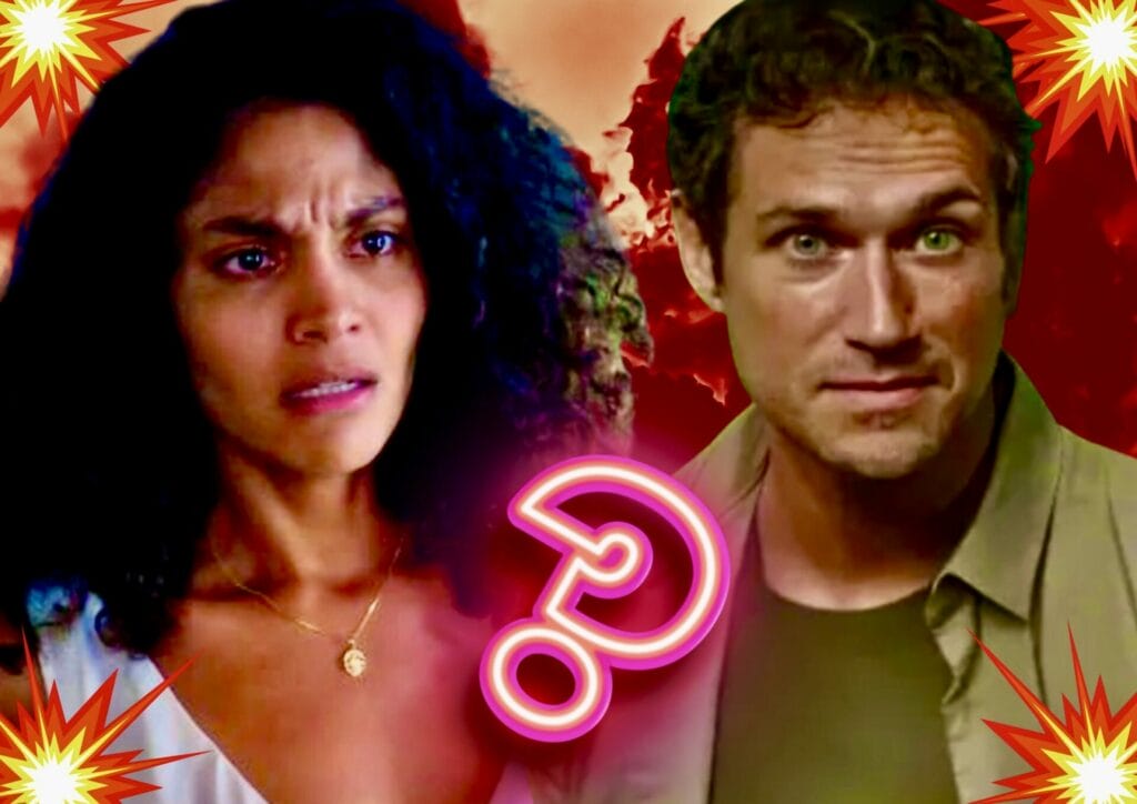 Vin&iacute;cius (Paulo Rocha) e Aline (Barbara Reis) em Terra e Paix&atilde;o