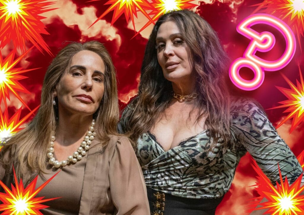 Irene (Gloria Pires) e Emengarda/ Emmy (Claudia Raia) em Terra e Paix&atilde;o