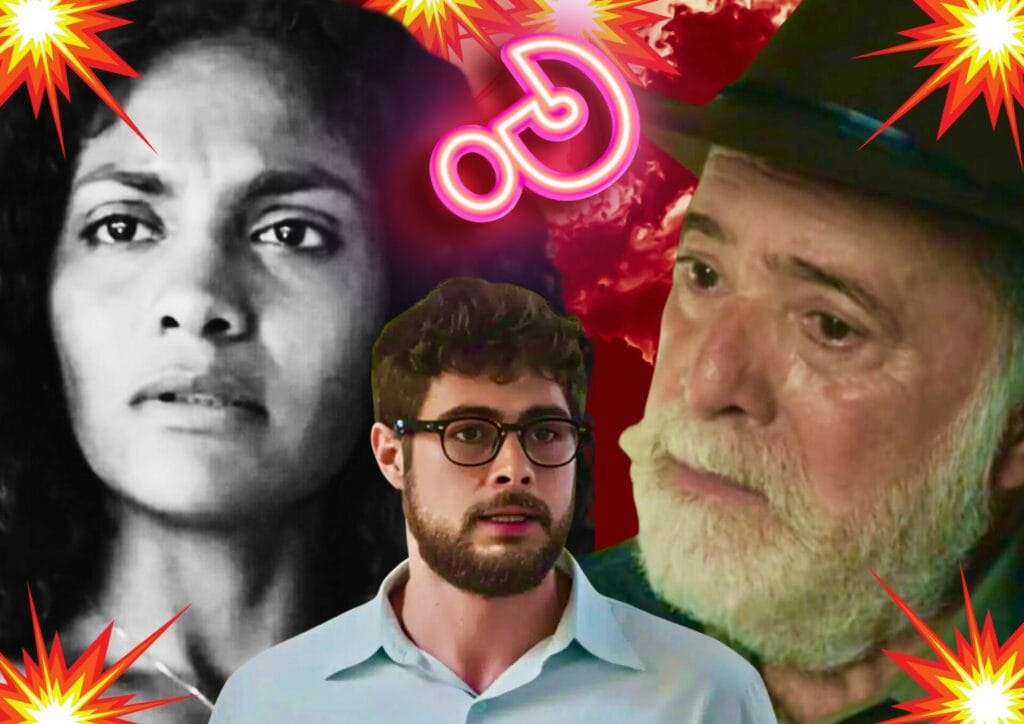 Aline (Barbara Reis), H&eacute;lio (Rafael Vitti) e Ant&ocirc;nio (Tony Ramos) em Terra e Paix&atilde;o