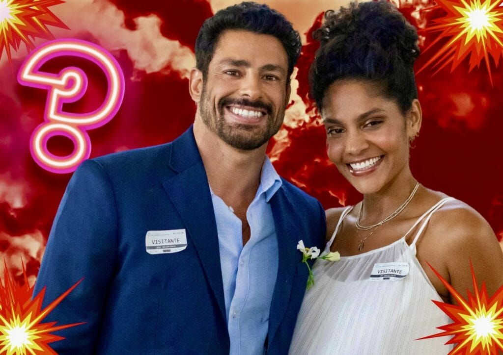 Aline (Barbara Reis) e Caio (Cauã Reymond) de Terra e Paixão