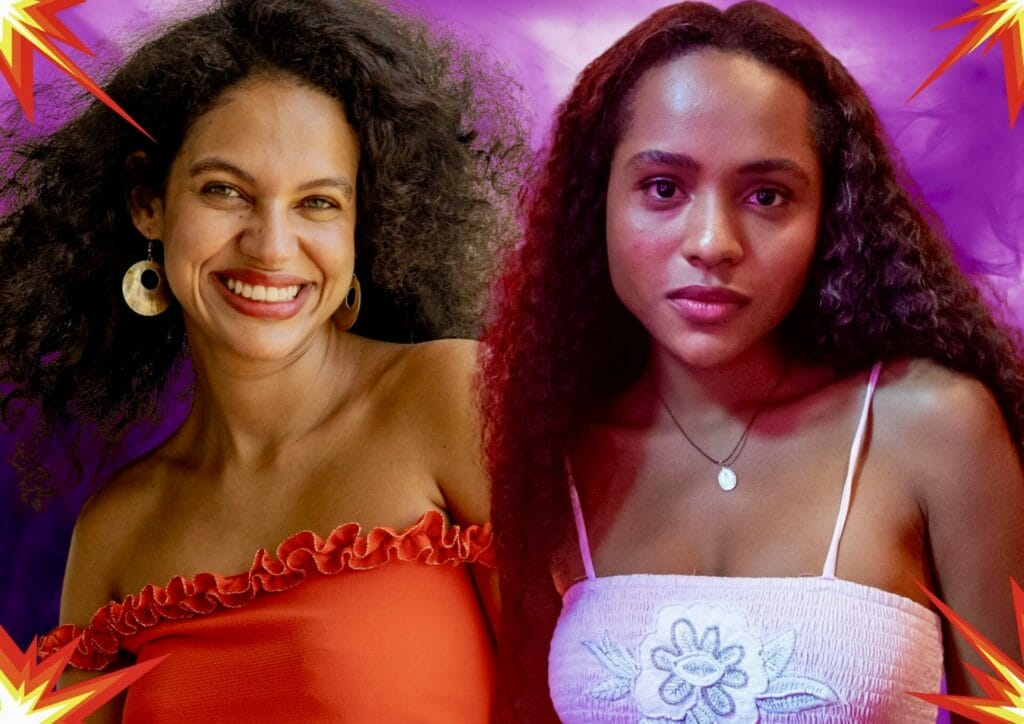 Morena (Uiliana Lima) e Santinha (Duda Santos) em Renascer