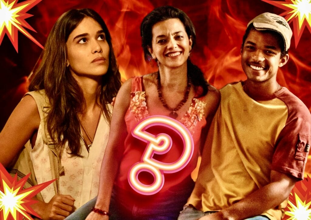 Morena, Mariana e João Pedro em Renascer