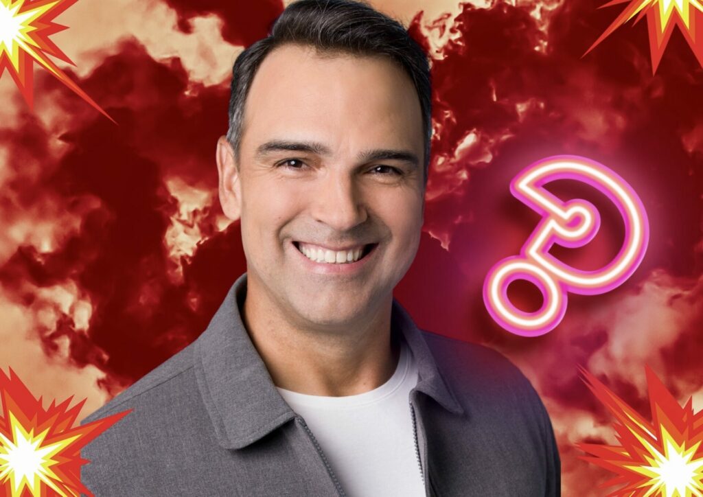 Tadeu Schmidt nos bastidores da Globo