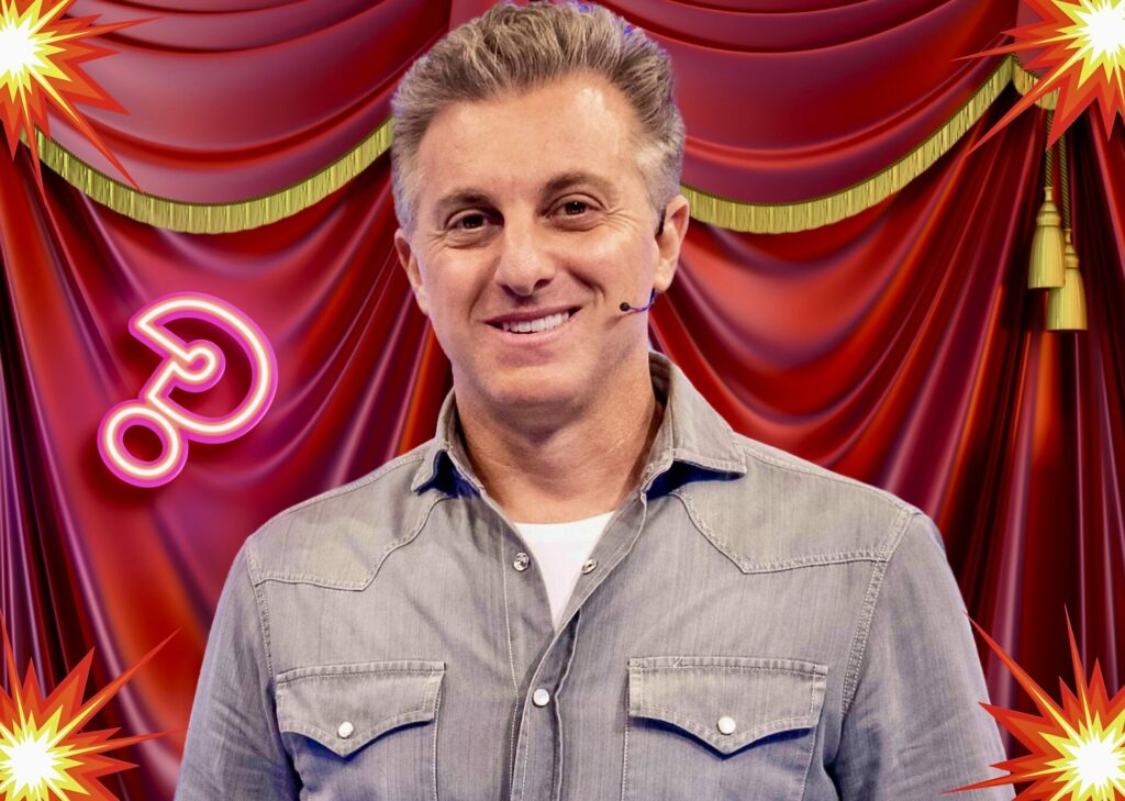 Luciano Huck nos bastidores do 'Domingão'